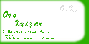 ors kaizer business card
